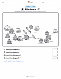 Aperçu de la feuille de travail imprimable Thésée et le Minotaure