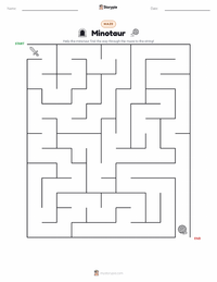 Minotaur printable worksheet preview