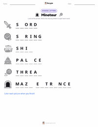 Minotaur printable worksheet preview
