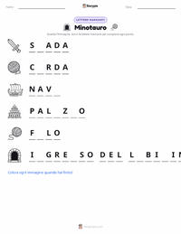 Anteprima della scheda stampabile di Teseo e il Minotauro