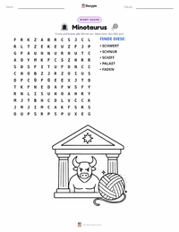 Theseus und der Minotaurus druckbare Arbeitsblatt Vorschau