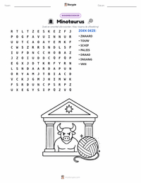 Theseus en de Minotaurus afdrukbare werkblad voorbeeld