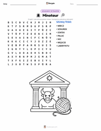 Podgląd drukowalnego arkusza ćwiczeń Tezeusz i Minotaur