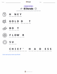 El Dorado printable worksheet preview
