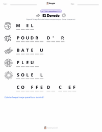Aperçu de la feuille de travail imprimable El Dorado