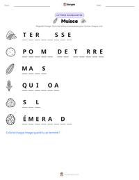 Aperçu de la feuille de travail imprimable Muisca