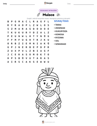Podgląd drukowalnego arkusza ćwiczeń Muisca