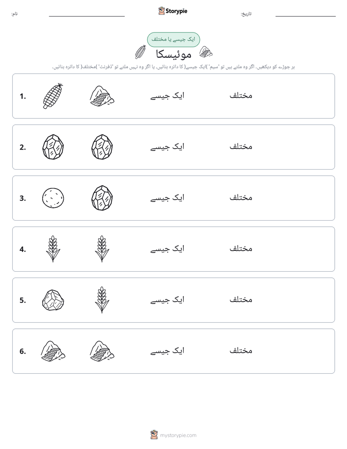 ایک جیسا یا مختلف