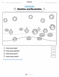 Rotation and Revolution printable worksheet preview