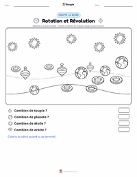 Aperçu de la feuille de travail imprimable Rotation et Révolution