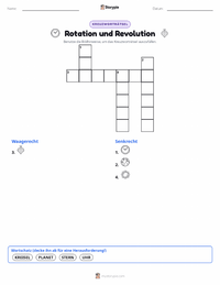 Rotation und Revolution druckbare Arbeitsblatt Vorschau