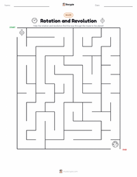 Rotation and Revolution printable worksheet preview