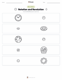 Rotation and Revolution printable worksheet preview