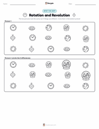 Rotation and Revolution printable worksheet preview