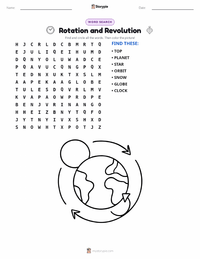 Rotation and Revolution printable worksheet preview