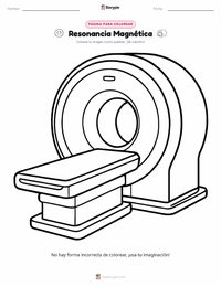 Página para colorear de Escáner de Resonancia Magnética para niños