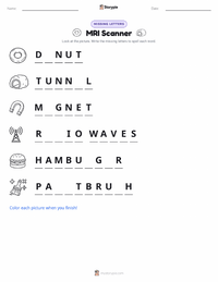 MRI Scanner printable worksheet preview