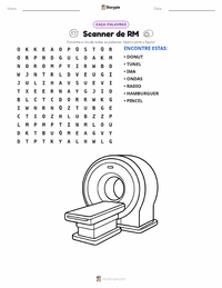 Prévia da folha de atividades imprimível Scanner de Ressonância Magnética