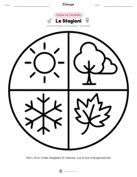 Pagina da colorare di Stagioni per bambini
