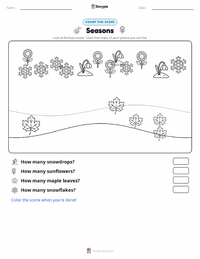 Seasons printable worksheet preview