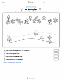 Prévia da folha de atividades imprimível Estações do Ano