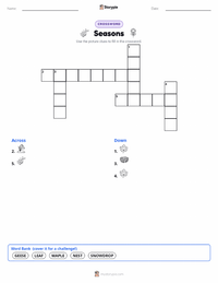 Seasons printable worksheet preview