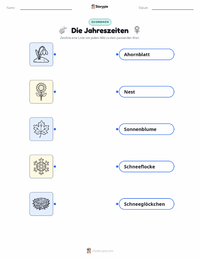 Jahreszeiten druckbare Arbeitsblatt für Kinder