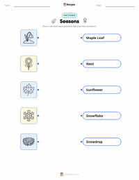 Seasons printable worksheet for kids