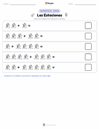 Vista previa de la hoja de trabajo imprimible de Estaciones