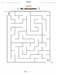 Jahreszeiten druckbare Arbeitsblatt Vorschau