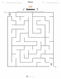 Seasons printable worksheet preview