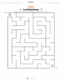 Vista previa de la hoja de trabajo imprimible de Estaciones