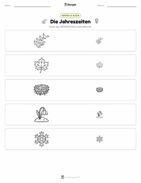 Jahreszeiten druckbare Arbeitsblatt Vorschau