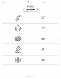 Seasons printable worksheet preview