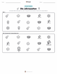 Jahreszeiten druckbare Arbeitsblatt Vorschau
