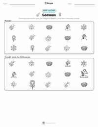 Seasons printable worksheet preview