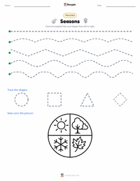 Seasons printable worksheet preview