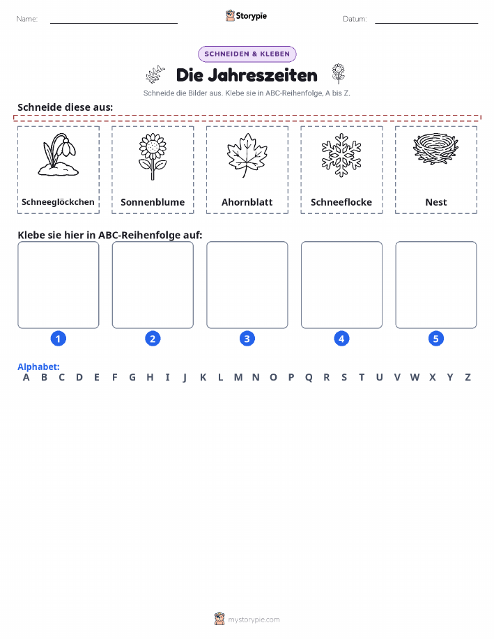 Schneiden & Einfügen Alphabet