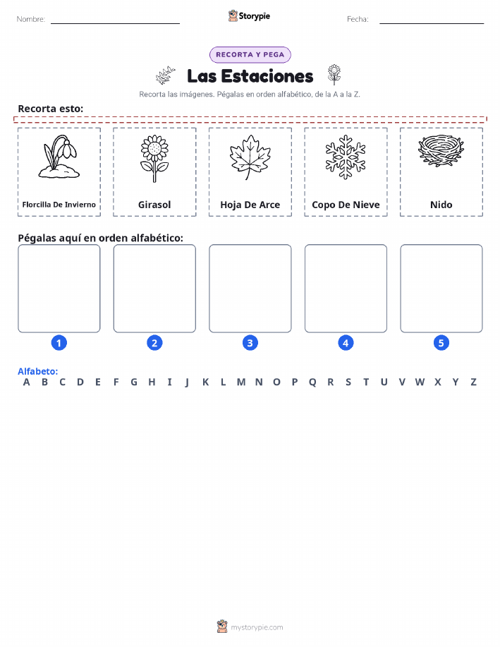 Cortar y Pegar el Alfabeto