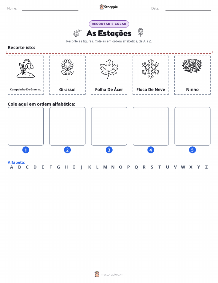 Recortar & Colar Alfabeto