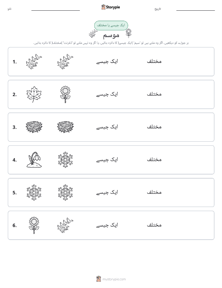 ایک جیسا یا مختلف