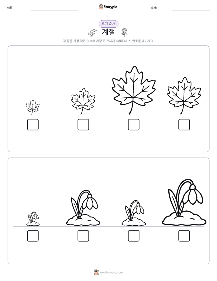 크기 순서