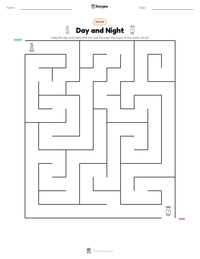 Day and Night printable worksheet preview