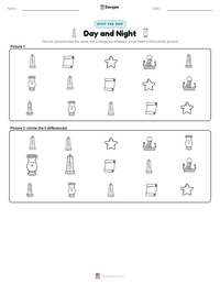 Day and Night printable worksheet preview