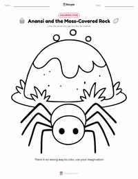 Anansi and the Moss-Covered Rock printable worksheet preview