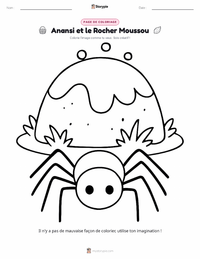 Aperçu de la feuille de travail imprimable Anansi et le Rocher Couvert de Mousse