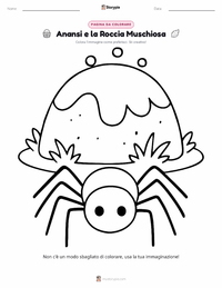Anteprima della scheda stampabile di Anansi e la Roccia Coperta di Muschio