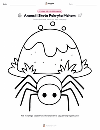 Podgląd drukowalnego arkusza ćwiczeń Anansi i omszała skała