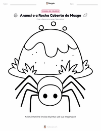 Prévia da folha de atividades imprimível Anansi e a Rocha Coberta de Musgo