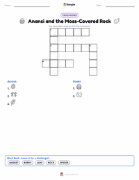 Anansi and the Moss-Covered Rock printable worksheet preview
